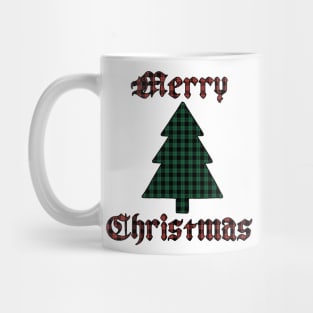 Merry Christmas Tree Plaid (Large Design) Mug